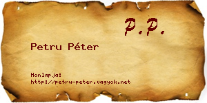 Petru Péter névjegykártya